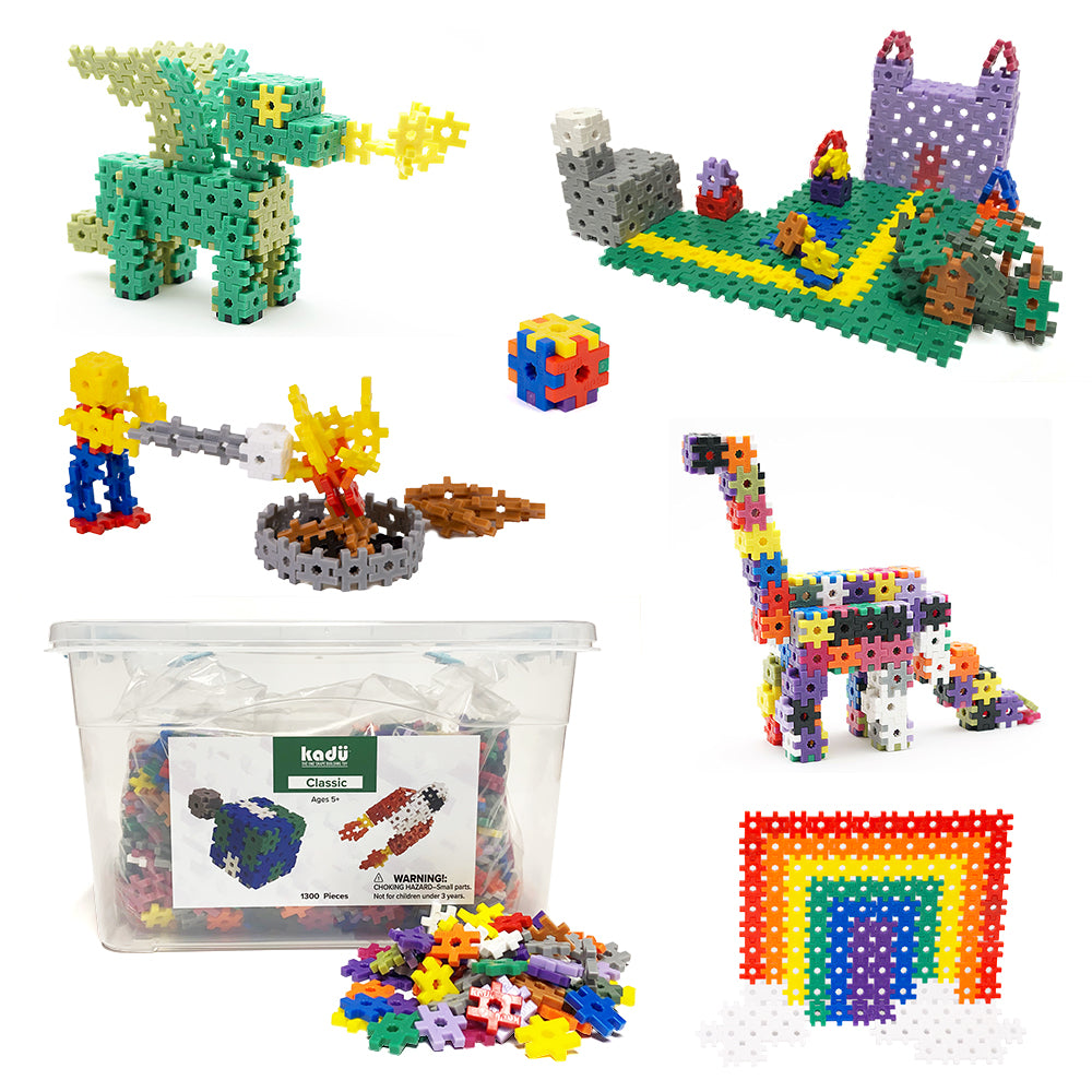 Incredibly Interconnectable Toys KADU Classic 1300 Piece STEM Building Set - Plastic, 15 Colors, Model 636343200229